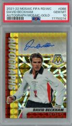 2021-22 Panini Mosaic FIFA Road to World Cup David Beckham Autographs Mosaic Gold #45 【08/10】【PSA10】 England
