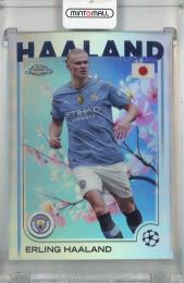 2024-25 Topps UEFA Japan Edition Erling Haaland Base Chrome Cherry Blossom Refractor Variations #9 ※裏面傷あり Manchester City
