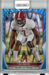 2022 Topps Bowman Chrome University  Eli Ricks Base Blue Ray Wave Refractor 047/199