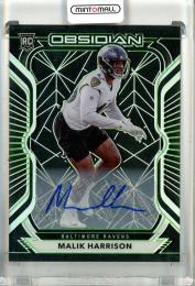 2020 Panini Obsidian  Malik Harrison Rookie Autograph Green Electlic Etch Parallel 40/50