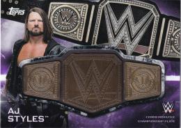 2019 Topps WWE SmackDown Live  AJ Styles SmackDown Championship Commemorative Relics Purpleパラレル版 52/99