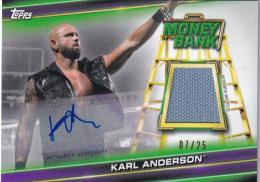 2019 Topps WWE Money in the Bank  Karl Anderson Autographed Mat Relics Purpleパラレル版 07/25