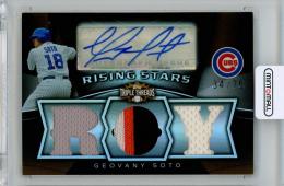 2009 Topps Triple Threads Geovany Soto #109 Rising StarsTriple Jersey Autograph Card【34/75】 Chicago Cubs ※表面に傷ありのため状態要確認。