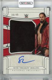 2022 Panini Chronicles WWE  Seth “Freakin” Rollins National Treasures Memorabilia Autographs 36/49