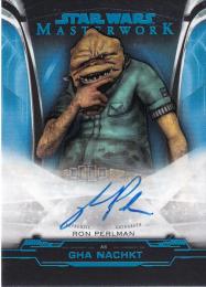 2019 Topps Star Wars Masterwork  Ron Perlman as Gha Nachkt Autographs Animated Signers Blue Foilパラレル版 74/99