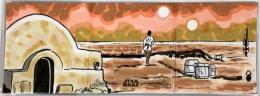 2018 Topps Star Wars A New Hope Black and White Panorama Sketch