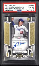 2024 Topps Tier One #BOAYY Yoshinobu Yamamoto Break Out Autograph【81/99】【PSA GEM MT 10】 Los Angeles Dodgers