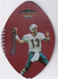 ※縁焼け有 画像参照 1998 Playoff Contenders  Miami Dolphins Dan Marino Leather