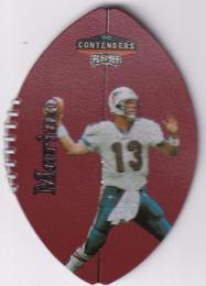 ※縁焼け有 画像参照 1998 Playoff Contenders  Miami Dolphins Dan Marino Leather
