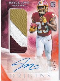 2019 Panini Origins Washington Redskins Bryce Love Jerseys Autographs Orangeパラレル版 46/75