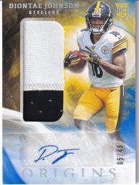 2019 Panini Origins Pittsburgh Steelers Diontae Johnson Jerseys Autographs Blueパラレル版 05/49
