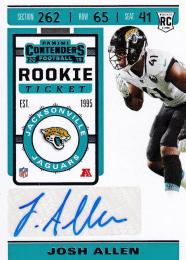 2019 Panini Contenders Jacksonville Jaguars Josh Allen Autographs