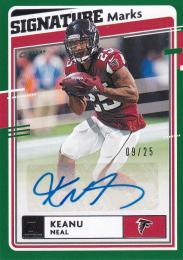 2020 Panini Donruss Atlanta Falcons Keanu Neal Signature Marks Greenパラレル版 09/25
