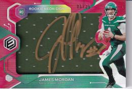 2020 Panini Elements New York Jets James Morgan Rookie Neon Material Signs Standard 06/25
