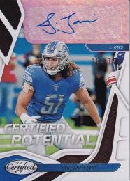 2020 Panini Certified Detroit Lions Jahlani Tavai Potential Signatures 011/149