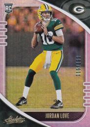 ※状態難 折れ有 画像参照 2020 Panini Absolute Green Bay Packers Jordan Love Base Spectrum 115/199
