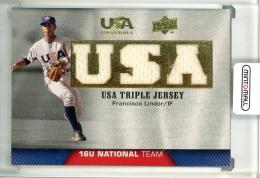 2009 Upper Deck USA Baseball Box Set Francisco Lindor USA Triple Jerseys: 16U National Team Team USA
