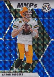 2020 Panini Mosaic Green Bay Packers Aaron Rodgers Base MVP Camo Mosaic Blueパラレル版 63/99