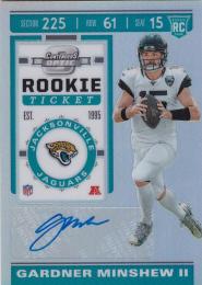 2019 Panini Contenders Optic Jacksonville Jaguars Gardner Minshew II Rookie Ticket Autographs