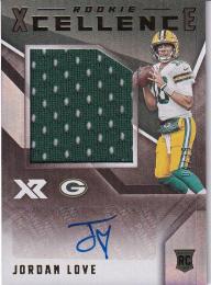2020 Panini XR Green Bay Packers Jordan Love Rookie Xcellence Autograph Swatches 04/35
