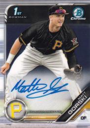 2019 Bowman Draft Pittsburgh Pirates Matt Gorski Chrome Draft Pick Autographs