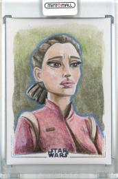 2024 TOPPS STAR WARS HIGH-TEK Keith Farnum Sketch/Padmé Amidala(Clone Wars)/Silver Foil【1/1】