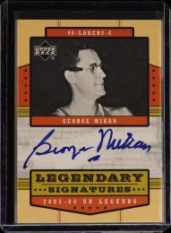 2003-04 Upper Deck Legends #GM George Mikan Legendary Signature Minneapolis Lakers (MSV#0082)