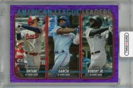 2024 Topps Series 1 Shohei Ohtani/Adolis Garcia/Luis Robert Jr. Purple Holofoil #179【797/799】 League Leaders