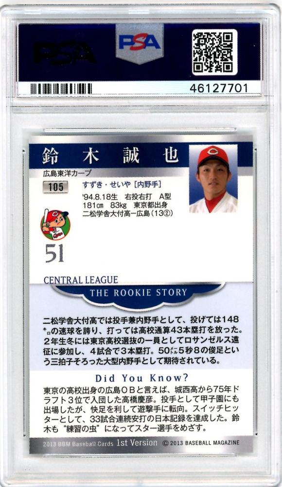 鈴木誠也　2013　1st Version ルーキーカードBBM ミントモール / MINT 池袋店 / 2013 BBM 1stバージョン 広島 鈴木誠也