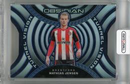 2023-24 Panini Obsidian Mathias Jensen Tunnel Vision Blue Electric Etch #3【15/30】 Brentford