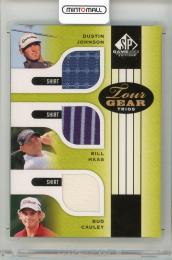 2012 UPPER DECK SP Game Used Tour Gear Triple #TG3JHC Dustin Johnson/ Bill Haas/ Bud Cauley