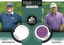 2014 UPPER DECK SP Game Used Golf  Colin Montgomerie & Graeme McDowell Tournament Used PGA Golf Memorabilia