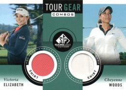 2014 UPPER DECK SP Game Used Golf  Victoria Elizabeth & Cheyenne Woods Tournament Used LPGA Golf Memorabilia