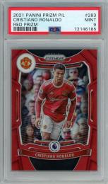 2021-22 Panini Prizm Premier League Soccer Cristiano Ronaldo Base/Red Prizms/#283【065/199】【PSA9】 Manchester United