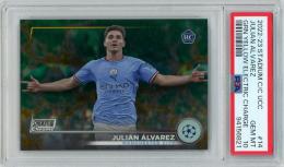 2022-23 Topps Stadium Club Chrome UEFA Julian Alvarez RC/Base/Green Yellow Electric Charge Refractors/#14【048/125】【PSA10】 Manchester City