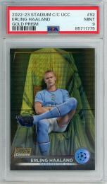 2022-23 Topps Stadium Club Chrome UEFA Erling Haaland Base/Gold Prism Refractors/#92【44/50】【PSA9】 Manchester City