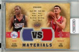 2009-10 Upper Deck Elton Brand / Yao Ming VS Dual Materials #VSBM【230/600】《白かけ、角つぶれ、側面汚れあり》