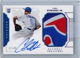 2016 PANINI National Treasures Baseball Carl Edwards Jr. Rookie Materials Signature Purple 49枚限定 /31