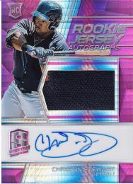 2019 Panini Spectra Detroit Tigers Christin Stewart Spectra Rookie Jersey Autographs Neon Pinkパラレル版 28/49