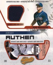 2003 Fleer Authentix San Diego Padres Sean Burroughs Game Jersey