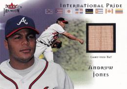 2002 Fleer Premium International Pride Atlanta Braves Andruw Jones Game Used Bat