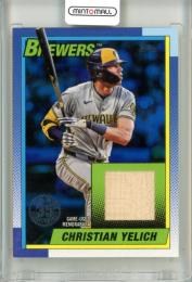 2025 Topps Series 1 Christian Yelich #T90R-CY 1990 Topps Baseball Relics Blue【003/150】 Brewers