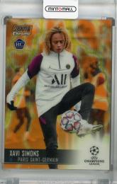 2020-21 Topps Stadium Club Chrome UEFA Champions League Paris Saint-Germain Xavi Simons Base Orange/Yellow Electric Wave (RC)(パラレル版)