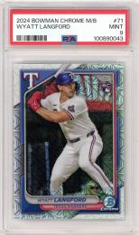 2024 Topps Bowman Chrome Wyatt Langford Mega Box Refractor【PSA9】 Texas Rangers