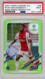 2020-21 Topps Chrome UEFA Champions League AFC Ajax Ryan Gravenberch Base Neon Green (PSA 9) (RC)(パラレル版) 62/99