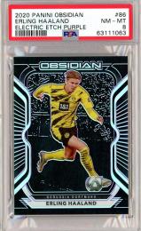 2020-21 Panini Obsidian Borussia Dortmund Erling Haaland Base Purple (PSA 8) (RC)(パラレル版) 37/75