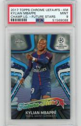 2017-18 Topps Chrome UEFA Champions League Paris Saint-Germain Kylian Mbappe Future Stars (PSA 9) (RC)
