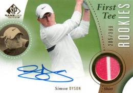 2014 UPPER DECK SP Game Used Golf  Simon Dyson Autograph & Tournament Used Memorabilia 205/399