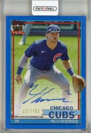 2026 Topps Nico Hoerner 91 Topps Autographs Blue Foil #91ANH【031/150】 Chicago Cubs