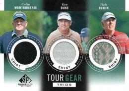 2014 UPPER DECK SP Game Used Golf  Colin Montgomerie & Ken Duke & Hale Irwin Tournament Used PGA Golf Memorabilia